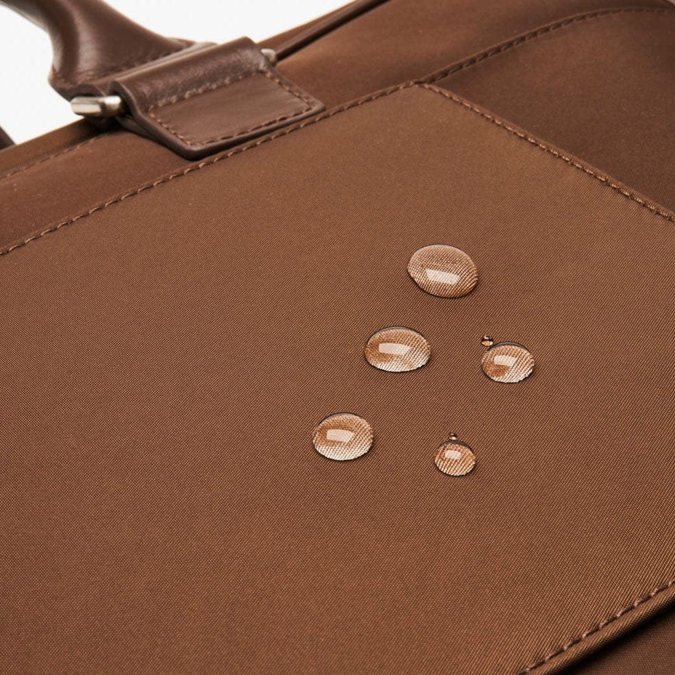 Water beading on the Alto's brown nylon twill